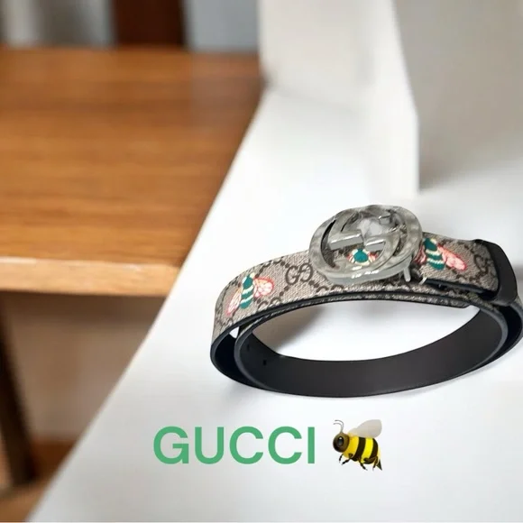Gucci supreme ?belt NWOT Unisex GUCCI GG Supreme GG Buckle Belt Beige 411924 main image 3
